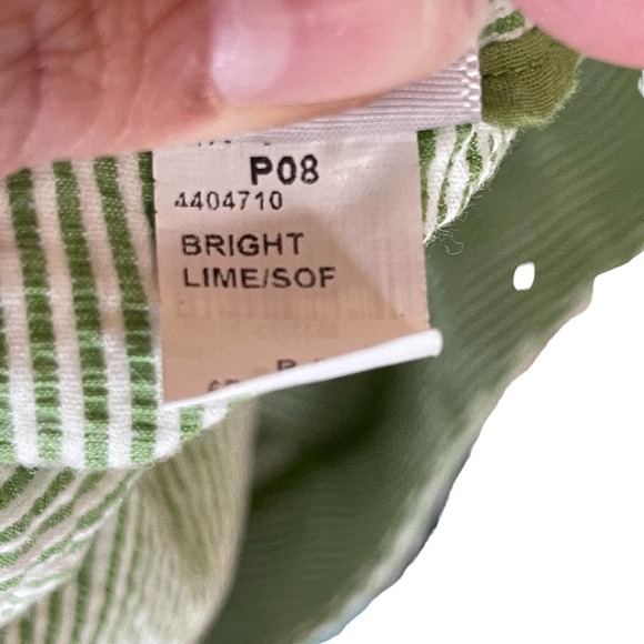 Talbots Green White Striped Capri Pants Size Petite 8 - Picture 5 of 5